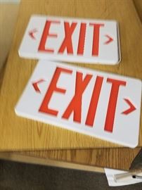 Exit signs lighted