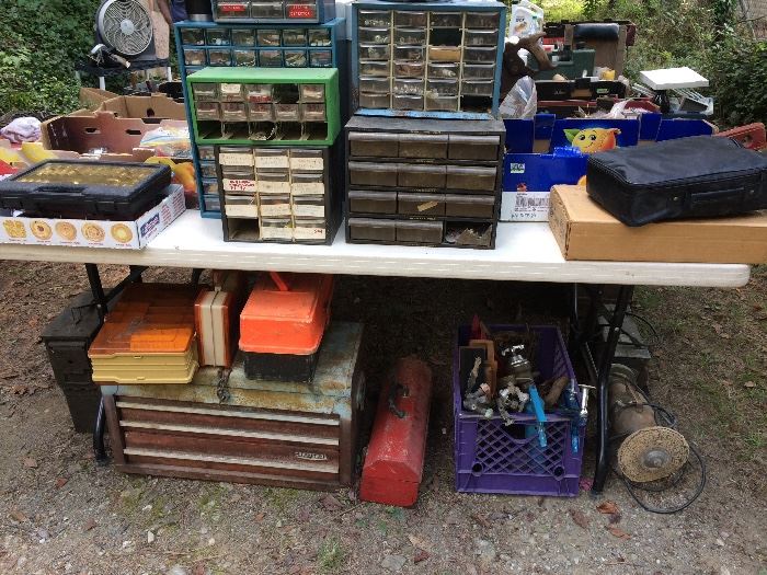 Full Tackle Boxes, Electrical Supplies, Storage Cabinets, Tool Box, Socket Sets, 