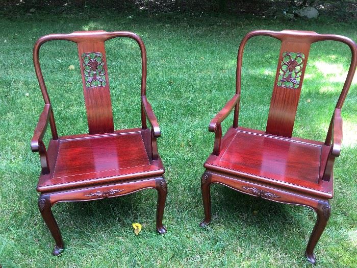 Solid rosewood 2 head chairs