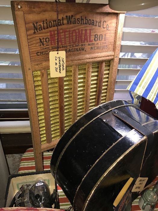 Vintage Mallory Hatbox ~ Antique National Washboard Company #801 Washboard