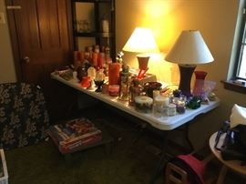 Candles of all types & sizes, matching lamps