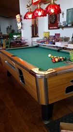 Coin slot pool table