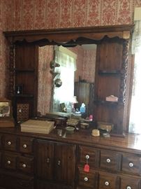 Triple dresser with large mirror...part of bedroom set