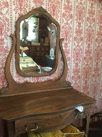 Antique vanity with mirror 