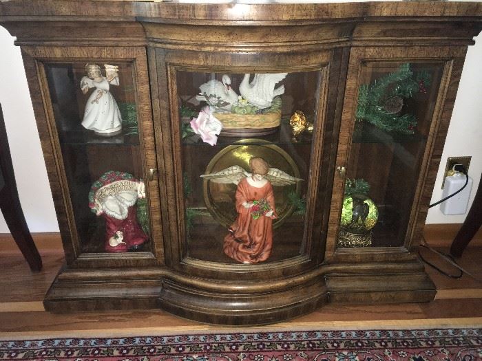 lighted beveled glass 3ft. foyer curio cabinet 