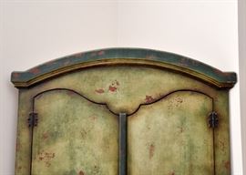 Distressed Finish Corner Armoire