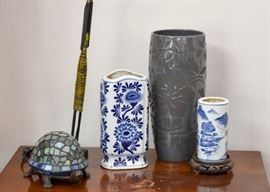 Tiffany Style Turtle Lamp, Chinese & Contemporary Pottery