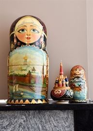 Massive Matryoshka Doll and Smaller One (Russian Nesting Dolls), Russian Music Box