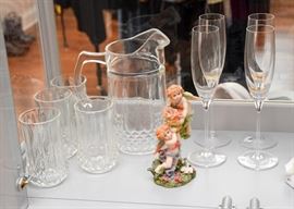 Crystal Glasses, Stemware, Glass Pitcher, Collectible Figurine