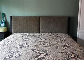 King Size Bed (Upholstered Headboard), Mattress & Boxspring