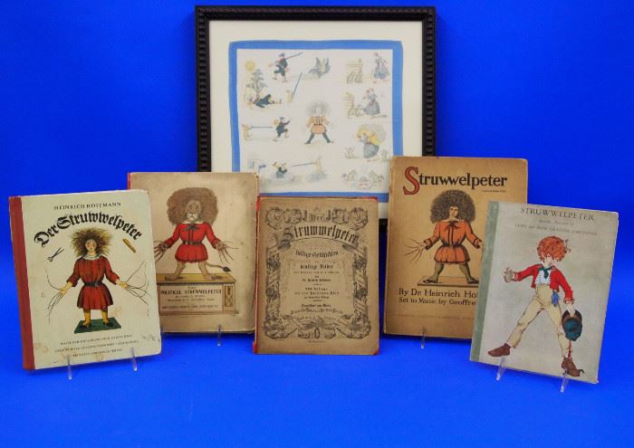 8.25 Framed Handkerchief, "Struwwelpeter" Books by Various Authors 