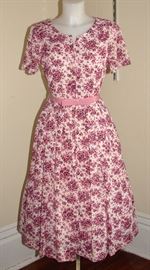 Rayon 1950s dress with all over floral print.