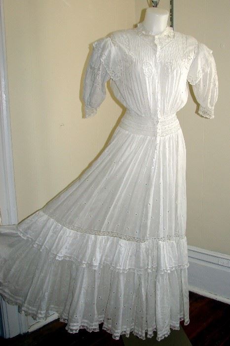 Victorian lawn tea dress