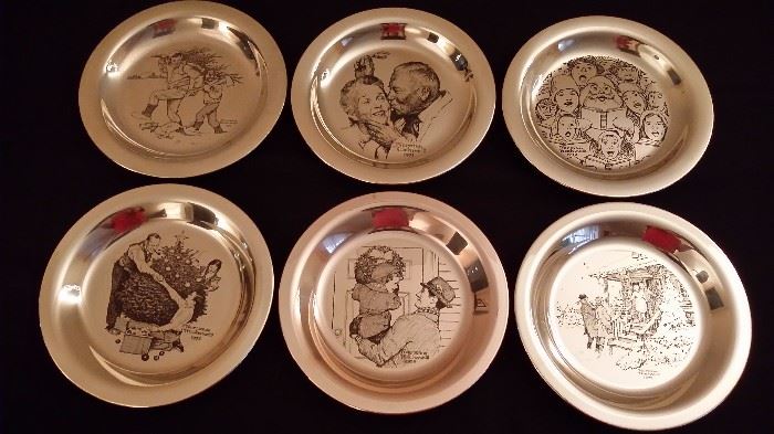 Franklin Mint sterling silver set of 6 plates (1970 to 1975)