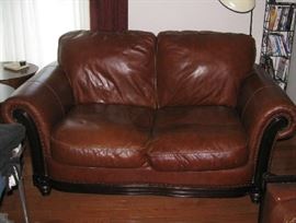 Leather loveseat