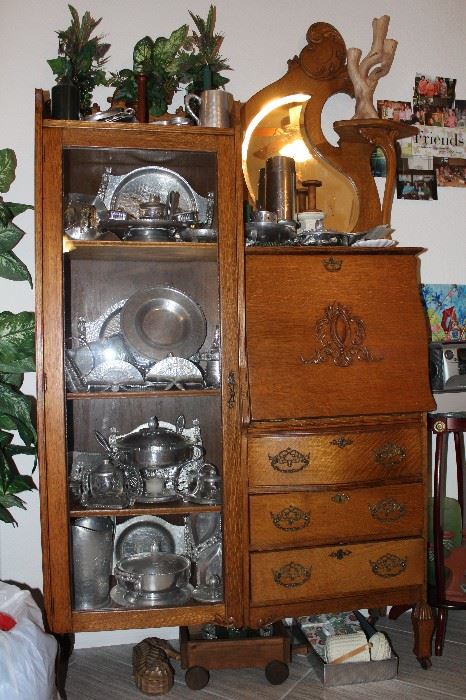 Antique double sided wardrobe desk