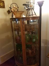 Green, pink, and Amber glass. Curio