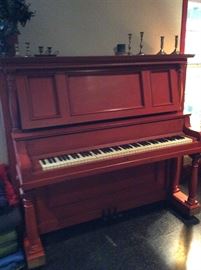 PIANO FROM A PREVIOUS OWNER OFF OF FLAT SHOALS ROAD WHO WAS KNOWN FOR TEACHING EVERYONE PIANO LESSONS DURING THE 30'S TO THE 50'S. THEY DO NOT HAVE ROOM FOR HER BUT HOPE SOMEONE WILL LOVE HER AS MUCH AS THEY DID!!!