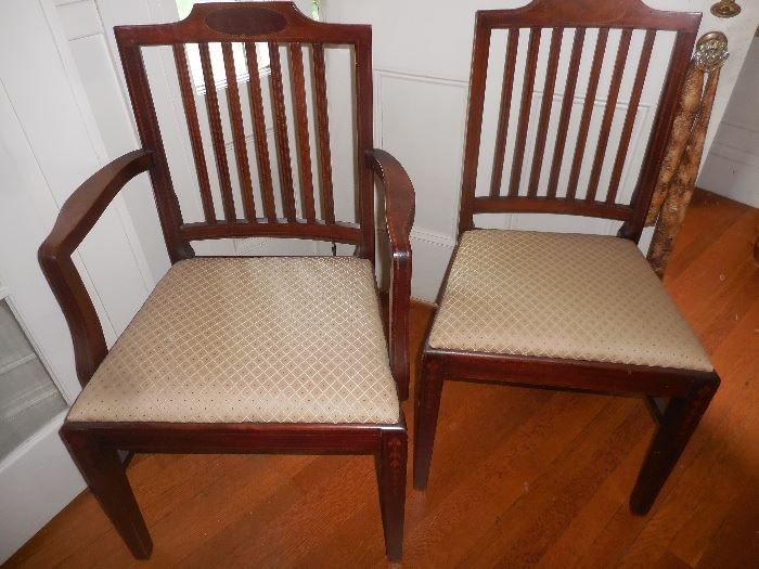 Dining Chairs, Bellflower inlaid