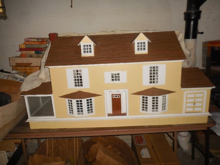 Large Dollhouse with boxes of furniture