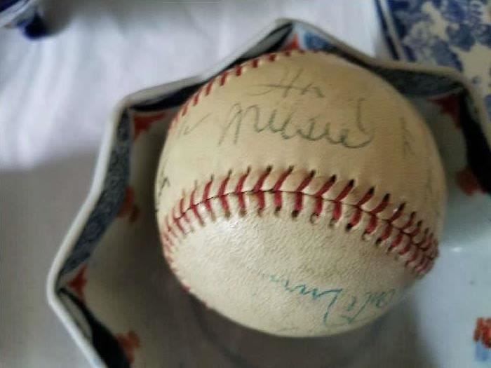 Stan Musial signed ball, also Campanella and Mrs Babe Ruth
