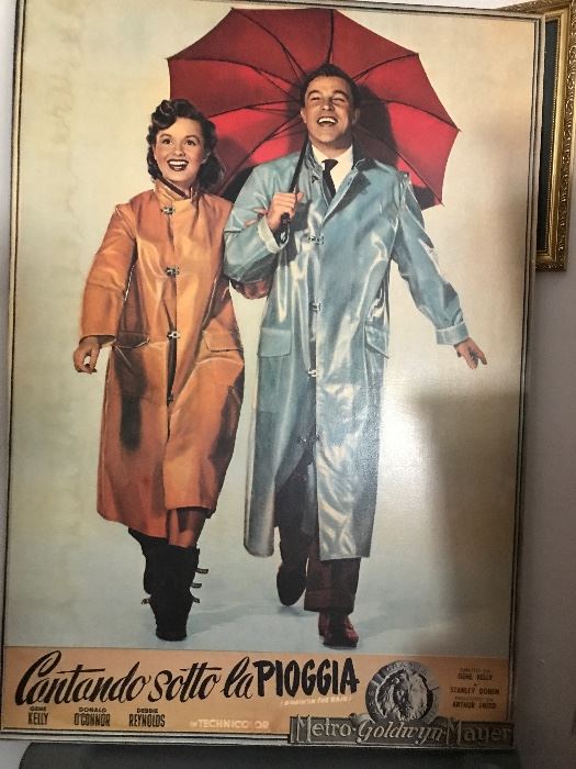 Original "Singin in the Rain" mounted Movie Poster