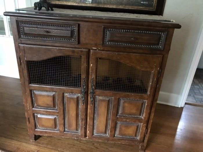 Distressed wine cabinet, holds 20 bottles of wine