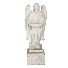 Angel Carved Marble Garden Statuary