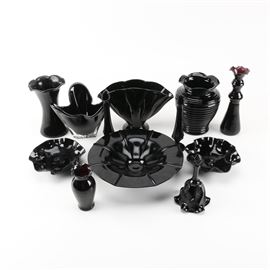 Vintage Black Amethyst Glassware