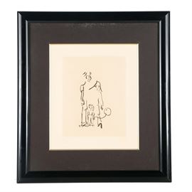 John Lennon and Yoko Ono Stone Lithograph with Chine Colle "Tokyo, Summer '77"