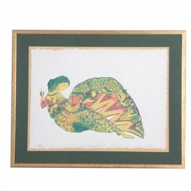 Jonna White Watercolored Etching "Midas Touch III"