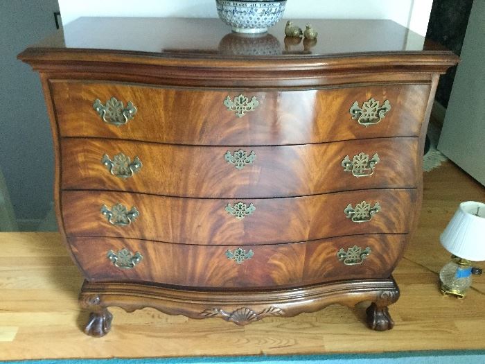 Flame Mahogany Bombay Front 4 Drawer Chest