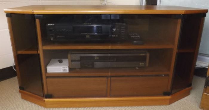 FVM034 TV Stand, Sony CD/DVD Player and JVC VHS Player
