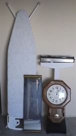 FVM035 Westminster Clock, Doctors Scale, Ironing Board & Ornate Mirror
