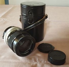 FVM070 Vintage Nikon Nikkor-Q Auto Lens with Leather Case
