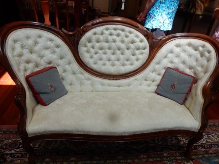 Victorian Style Triple Back Sofa