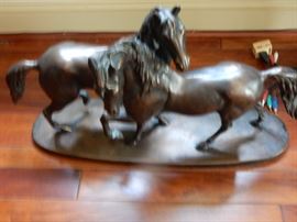 Large Bronzed Horse Grouping