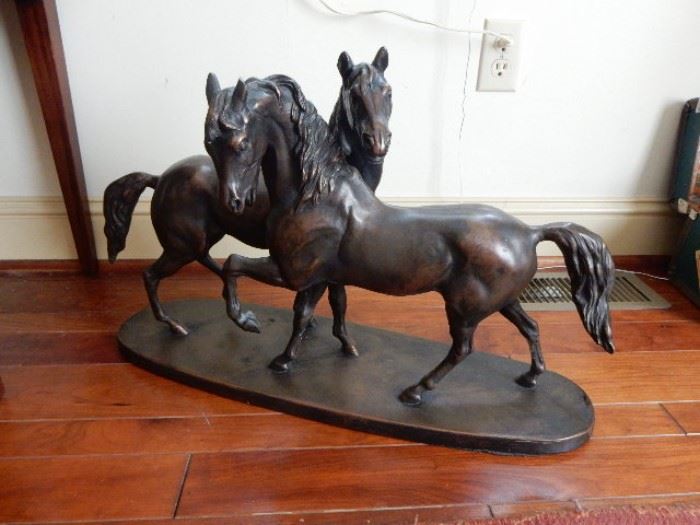 BRONZE HORSE FIGURAL GROUP