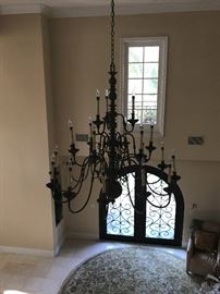 Large ceiling chandelier - there is another in this style in the dining room - so 2 are available - must be licensed to remove.  