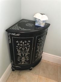 Corner cabinet Black and white - there is a matching side table to this piece