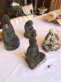 several buddha statues