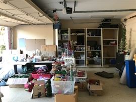 Christmas - includes 2 large artificial trees - dishes, decorations, lights, plates, glasses