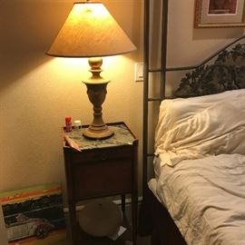 French Louis XIV Table sold - lamps available Queen bed available