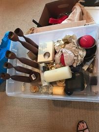 More and more!  5 Danish Modern candles sticks mid century - candles