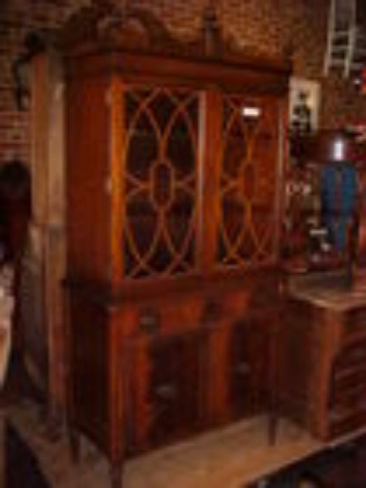 Mahogany china cabinet to a 8 piece suite