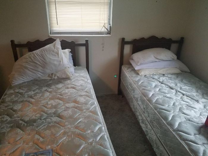 Twin beds, vintage appeal, like new mattresses. Really, really nice condition. 
