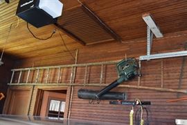 leaf blower- ladder