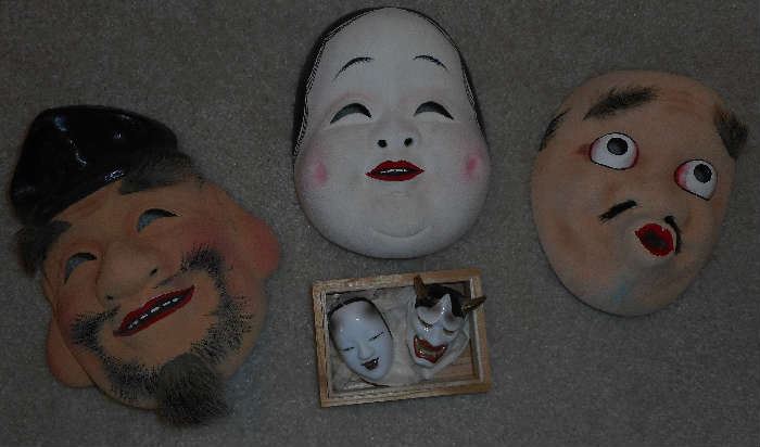 Vintage Japanese Noh Masks