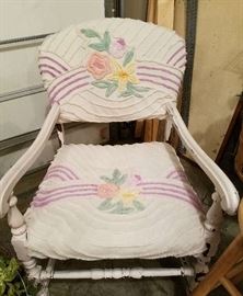 Vintage Chenille Upholstered Chair