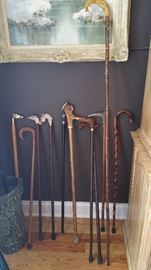 Various walking canes from all over the world.